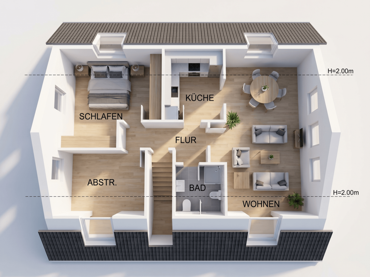 Grundriss OG - Visualisierung mit KI